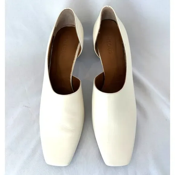 NEOUS Opus Sphere Heels Square Toe Ivory Size 8.5 - Picture 8 of 9